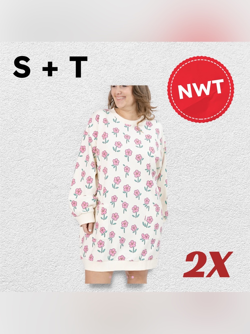 🇨🇦🆕🏷️NWT SMASH + TESS | 2X | FRESH FLORAL PROSPECT DRESS IN PINK FLORAL